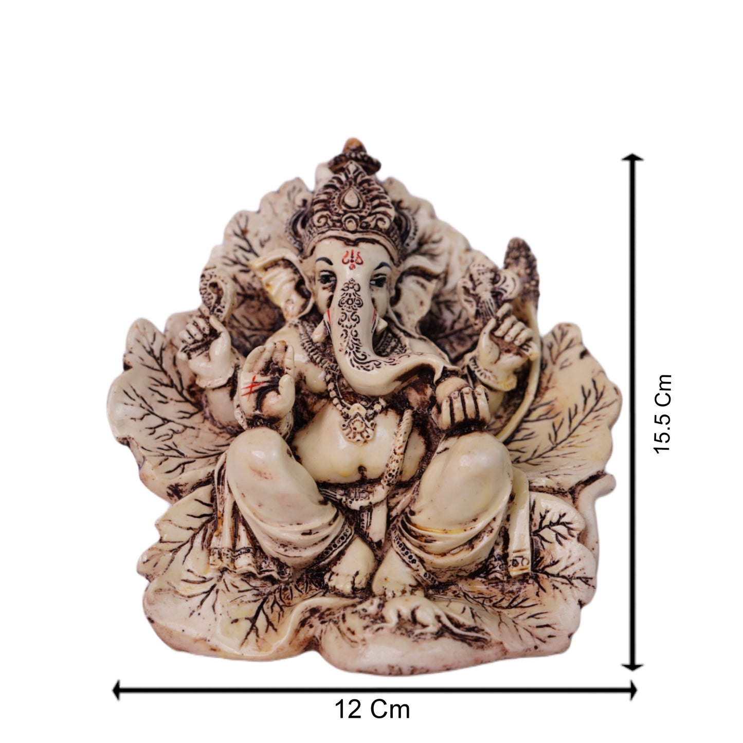 सफेद गणेश जी मूर्ति (15.5 cm) – 7-दिवसीय प्राण प्रतिष्ठित