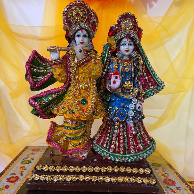 रॉयल शृंगार राधा कृष्ण युगल मूर्ति – 7-दिवसीय प्राण प्रतिष्ठित