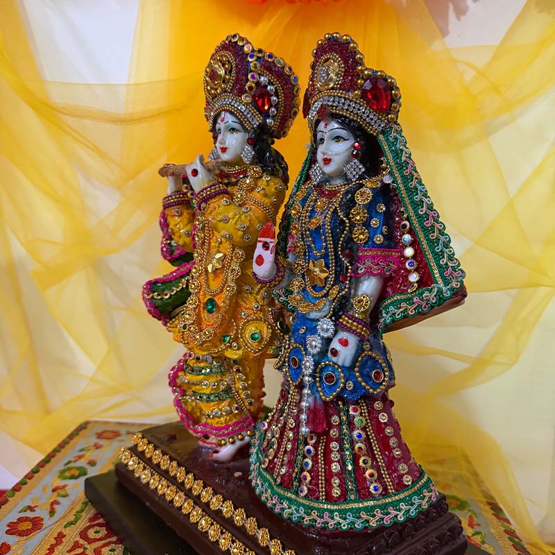 रॉयल शृंगार राधा कृष्ण युगल मूर्ति – 7-दिवसीय प्राण प्रतिष्ठित