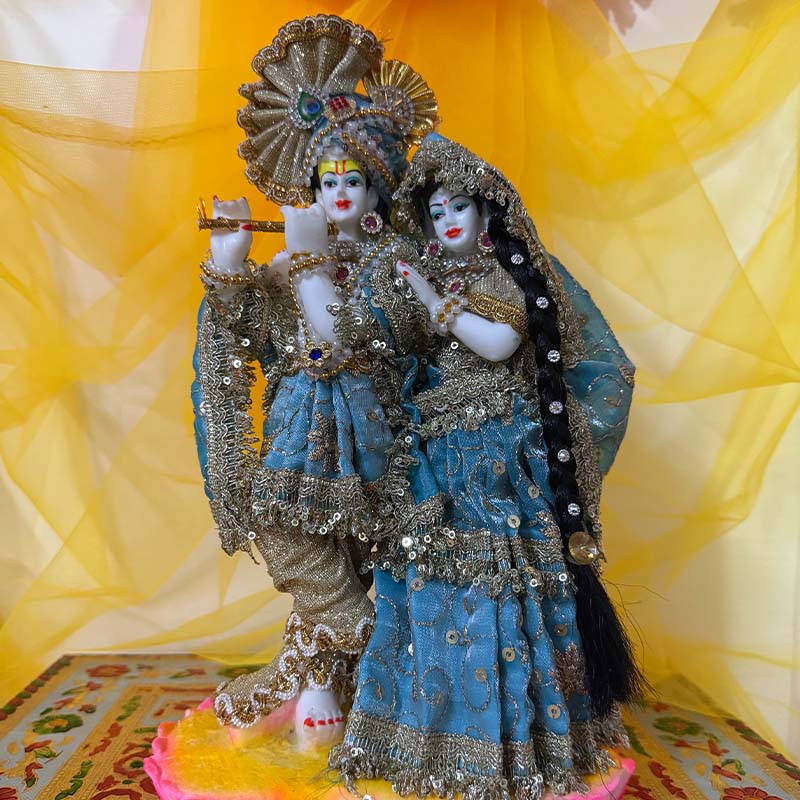 राधा कृष्ण युगल जोड़ी मूर्ति – 7-दिवसीय प्राण प्रतिष्ठित