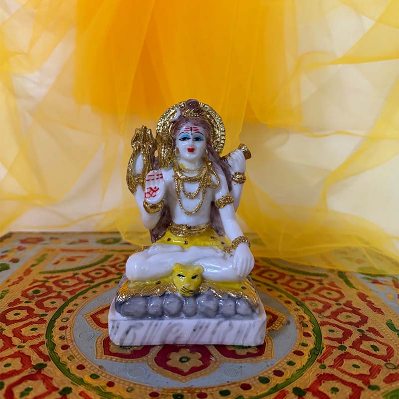 सदाशिव भगवान शिव ध्यान मुद्रा मूर्ति (संगमरमर आधार) – 7-दिवसीय प्राण प्रतिष्ठित