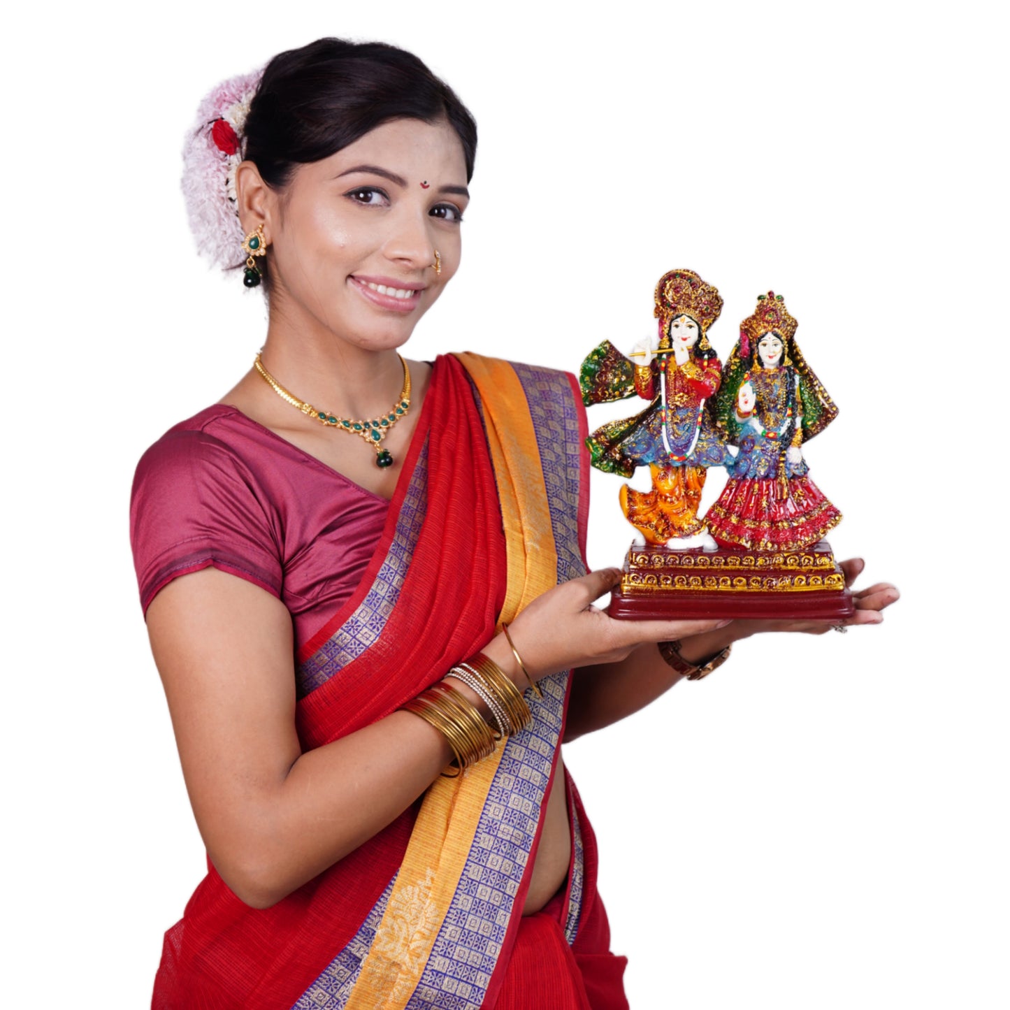 इस्कॉन राधा कृष्ण मूर्ति (24 cm) – 7-दिवसीय प्राण प्रतिष्ठित
