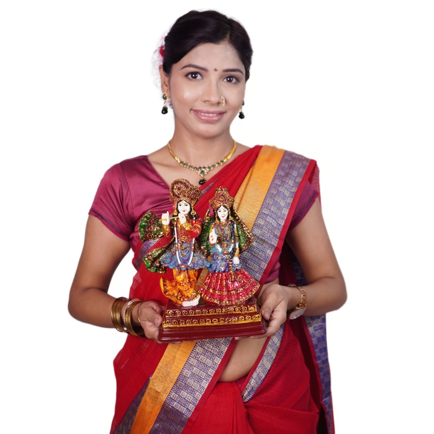इस्कॉन राधा कृष्ण मूर्ति (24 cm) – 7-दिवसीय प्राण प्रतिष्ठित