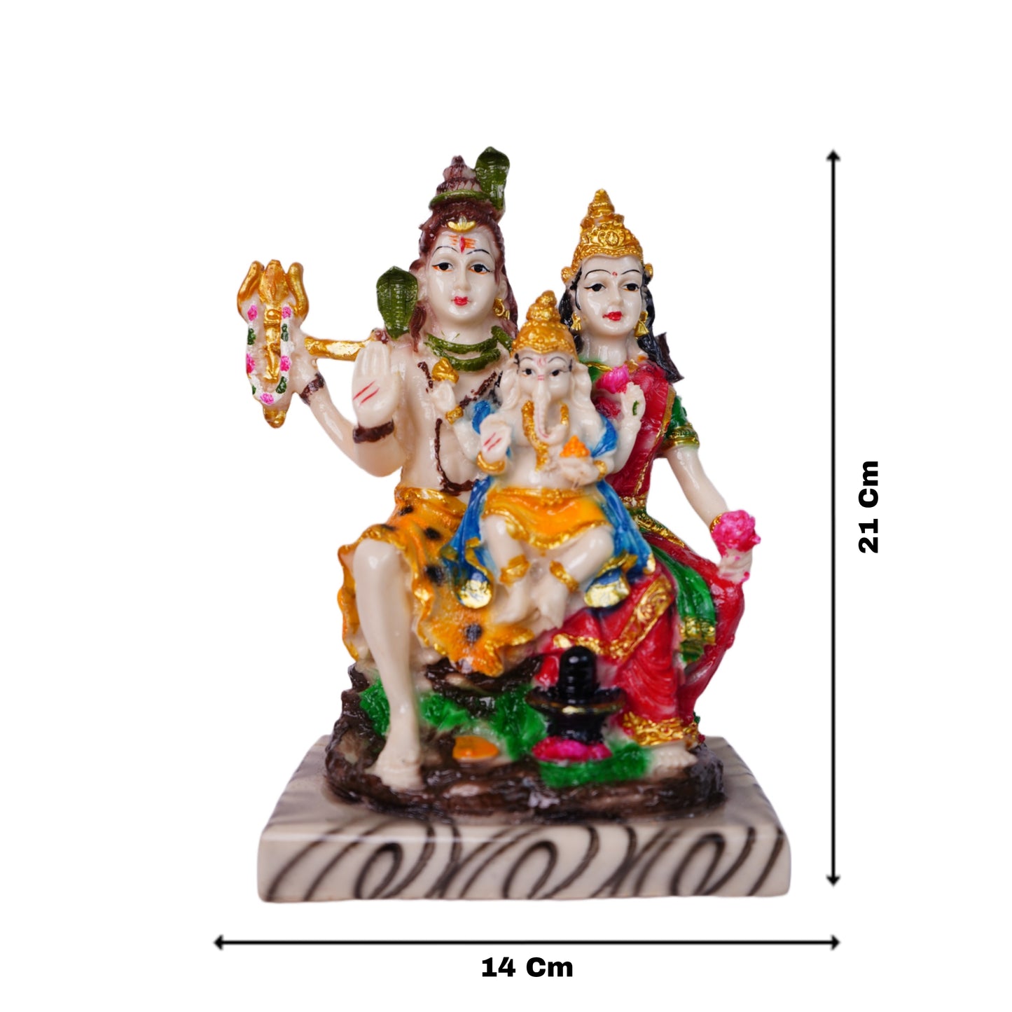 शिव परिवार मूर्ति (21 cm) – 7-दिवसीय प्राण प्रतिष्ठित