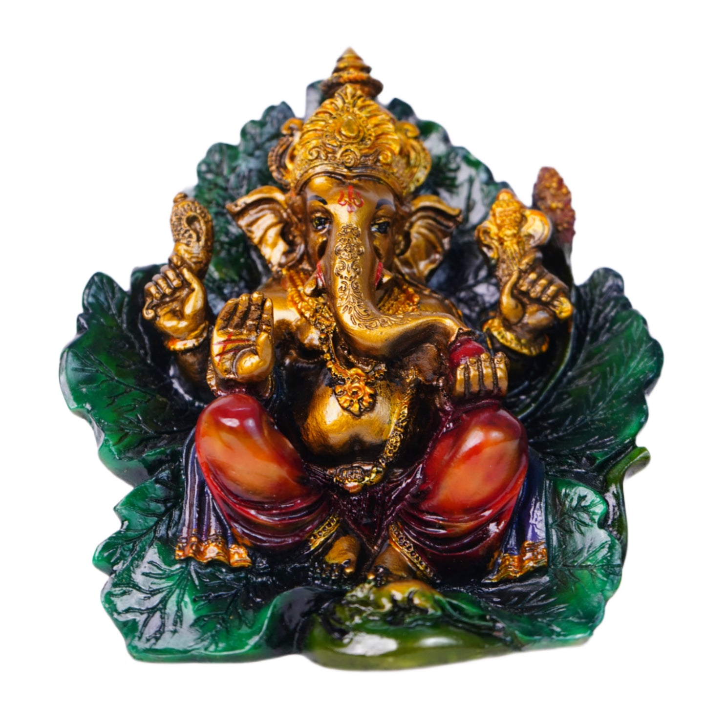 गोल्डन गणेश जी मूर्ति (15.5 cm) – 7-दिवसीय प्राण प्रतिष्ठित