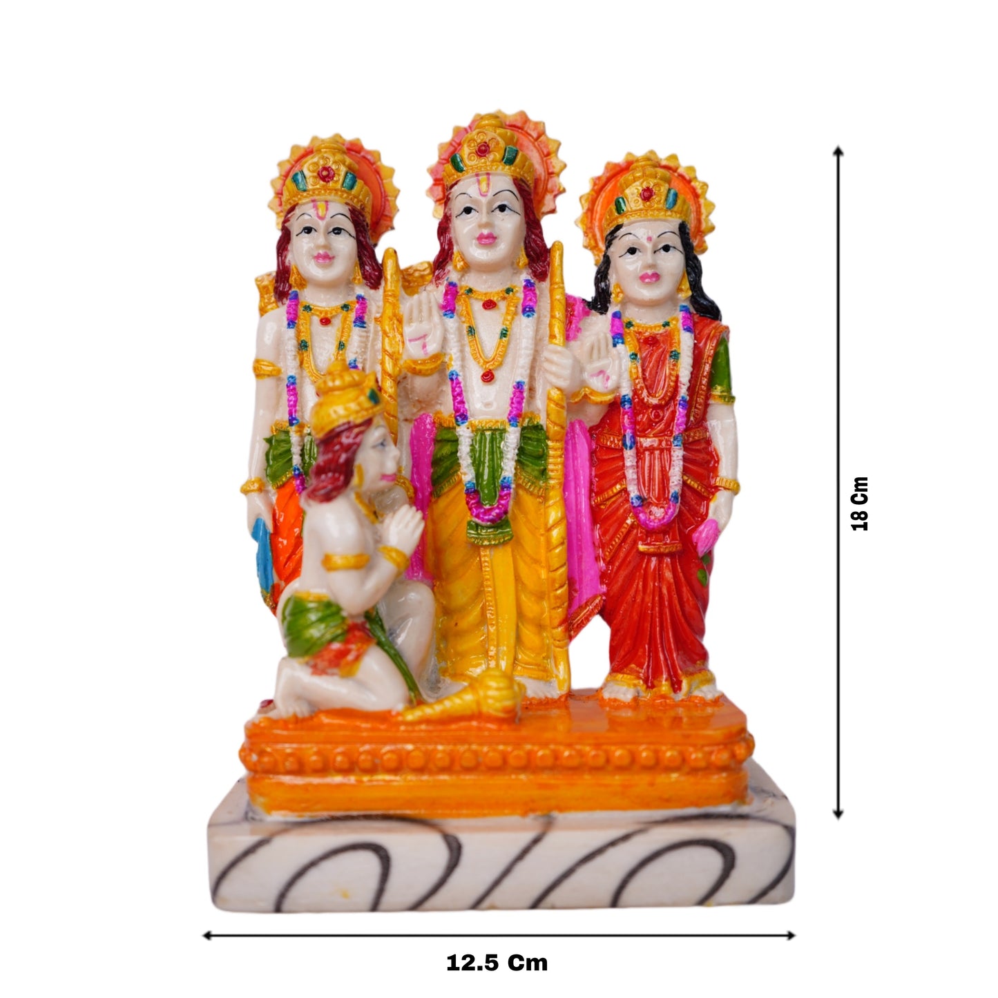 राम परिवार मूर्ति (18 cm) – 7-दिवसीय प्राण प्रतिष्ठित