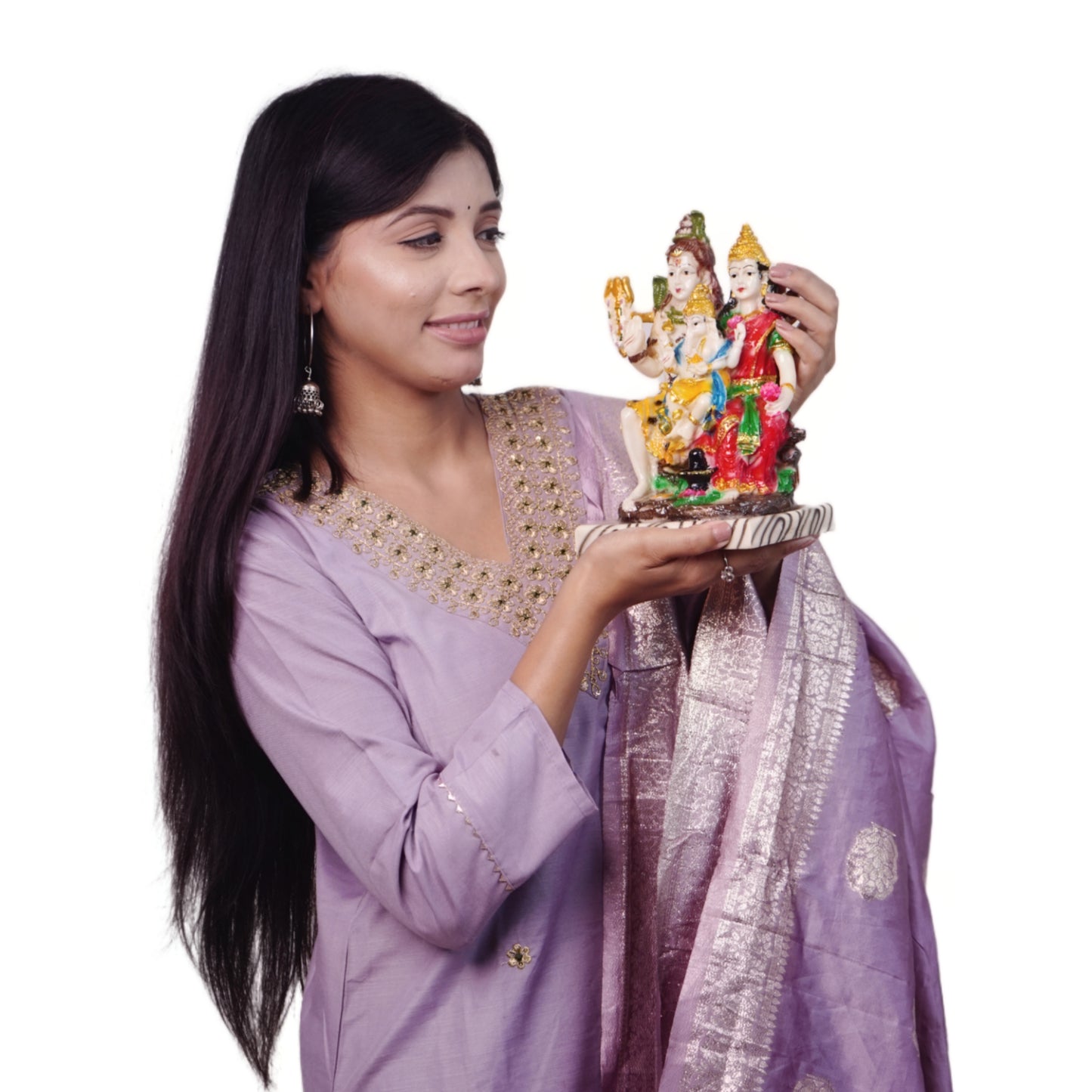 शिव परिवार मूर्ति (21 cm) – 7-दिवसीय प्राण प्रतिष्ठित