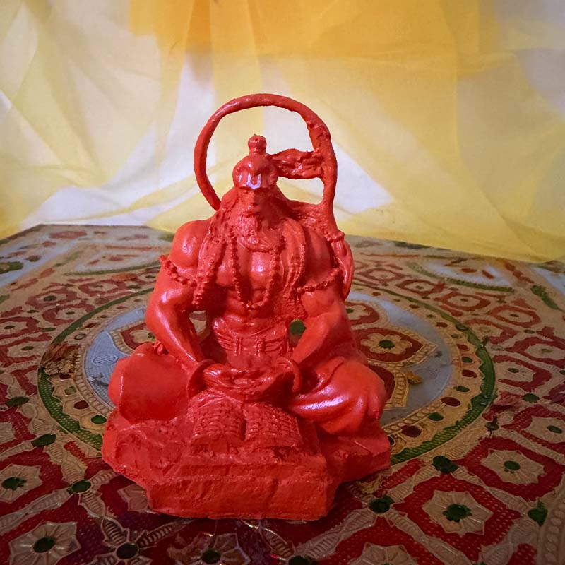 सिंदूरी ध्यान हनुमान जी मूर्ति – 7-दिवसीय प्राण प्रतिष्ठित