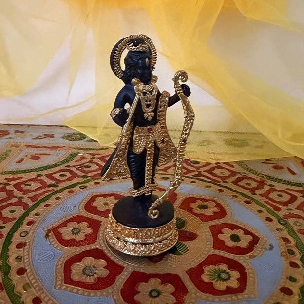 एंटीक ब्लैक एंड गोल्ड श्री रामलला मूर्ति – 7-दिवसीय प्राण प्रतिष्ठित
