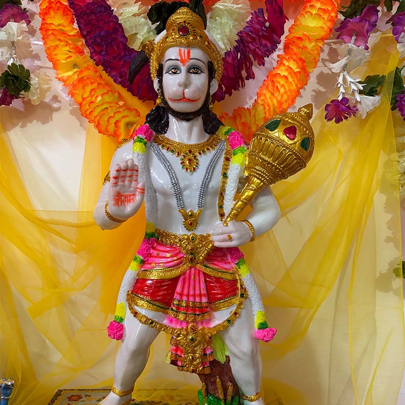 वीर हनुमान गदाधारी मूर्ति (अभय मुद्रा) – 7-दिवसीय प्राण प्रतिष्ठित