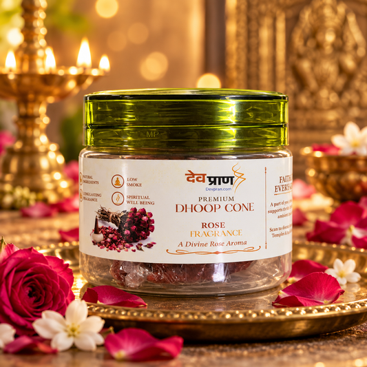 देवप्राण प्रीमियम रोज धूप कोन (Devpran Premium Rose Dhoop Cone) – 100% प्राकृतिक एवं मनमोहक गुलाब सुगंध