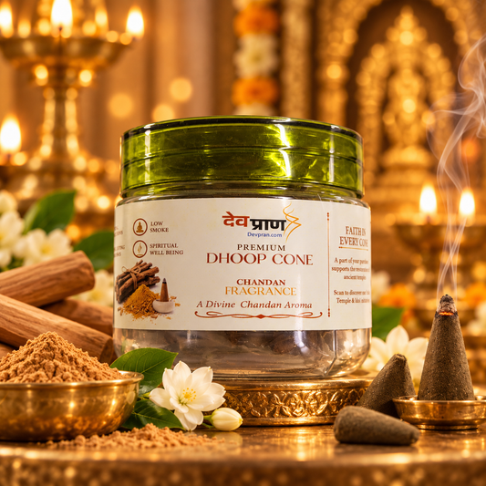 देवप्राण प्रीमियम चंदन धूप कोन (Devpran Premium Chandan Dhoop Cone) – 100% प्राकृतिक एवं शीतल पावन सुगंध